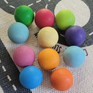 Colorful Wooden Balls Set for Kids By Grimms. Large Size